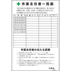 1145170801 [グリーンクロス マンガ標識 GEB-1 作業主任者一覧表]
