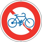 133130 [緑十字 道路標識・構内用 自転車通行止 600mmΦ スチール]