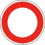 133202 [緑十字 道路標識 構内用 赤フチのみ/無地タイプ 600mmΦ スチール製]
