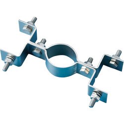 137804 [緑十字 平リブ用取付金具 丸型ポール/両面表示用 適合ポール径:60.5mmΦ アルミ製]