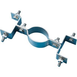 137805 [緑十字 平リブ用取付金具 丸型ポール/両面表示用 適合ポール径:76.3mmΦ アルミ製]