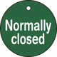 151130 [緑十字 バルブ開閉札 Normally closed 緑 50Φ 両面 PET]