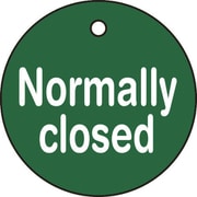 151130 [緑十字 バルブ開閉札 Normally closed 緑 50Φ 両面 PET]