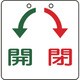 156030 [緑十字 バルブ開閉札 開 緑⇔閉 赤 60×60mm エンビ]