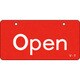 168001 [緑十字 バルブ開閉札 Open・赤 50×100mm エンビ]