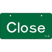 168002 [緑十字 バルブ開閉札 Close・緑 50×100mm エンビ]