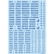 TRデカール3 ナンバー ブルー（1枚入） [デカール]