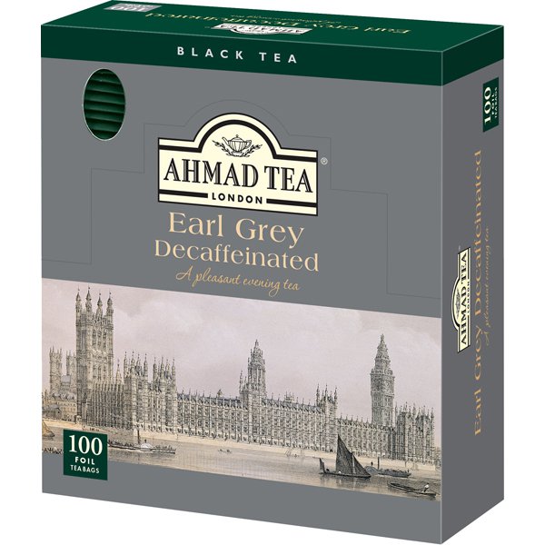 アーマッドティー AHMAD TEAデカフェ アールグレイ ティーバッグ 2g×100袋入り [紅茶 個包装 英国ブランド カフェインレス]Ω