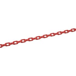 284013 [緑十字 プラスチックチェーン 赤 長さ30m 線径6mmΦ ポリエチレン]