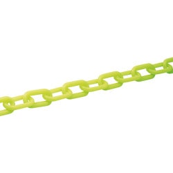 284028 [緑十字 プラスチックチェーン 蛍光緑 長さ30m 線径8mmΦ ポリエチレン]