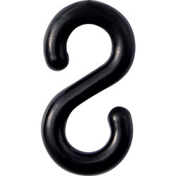 284127 [緑十字 S字フック 黒 線径6mmΦ 21×39.5mm 2個組 樹脂製]