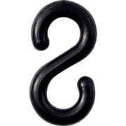 284127 [緑十字 S字フック 黒 線径6mmΦ 21×39.5mm 2個組 樹脂製]