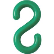 284132 [緑十字 S字フック 緑 線径8mmΦ 27.5×52.5mm 2個組 樹脂製]