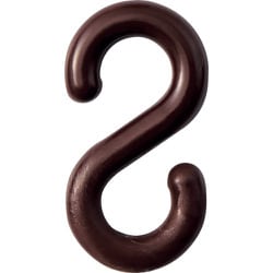284136 [緑十字 S字フック 茶 線径8mmΦ 27.5×52.5mm 2個組 樹脂製]