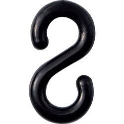 284137 [緑十字 S字フック 黒 線径8mmΦ 27.5×52.5mm 2個組 樹脂製]