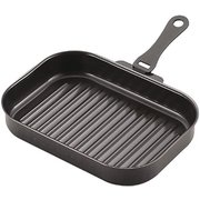 セラクッキング 鉄製ハンドル付角型グリルパン 25×17cm ウェーブ HB-4229