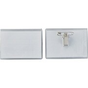 301117 [緑十字 名刺型名札 ソフトケース 内寸50×75mm 5個組 両用クリップ付]