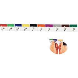 302100 [緑十字 ポキッとキーハンガー 10色各1個 30×330mm 裏面テープ付]