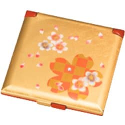 箔工芸桜ロマン 角コンパクトミラー [日用雑貨品]