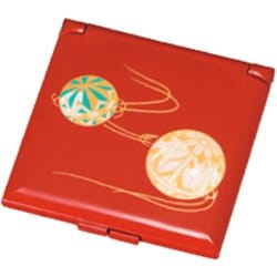 角コンパクトミラー まり(朱) [日用雑貨品]