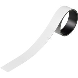 312041 [緑十字 テープ状カラーマグネット 白 25mm幅×1m×0.8mm 片面磁力]