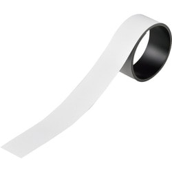 312051 [緑十字 テープ状カラーマグネット 白 30mm幅×1m×0.8mm 片面磁力]