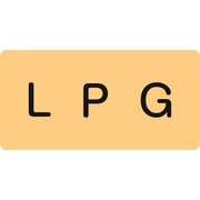 381722 [緑十字 配管識別ステッカー LPG 60×120mm 10枚組 アルミ 英文字入]