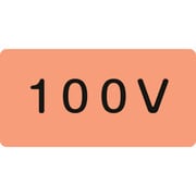 382102 [緑十字 配管識別ステッカー 100V 40×80mm 10枚組 アルミ 英文字入]