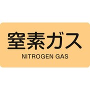 382708 [緑十字 配管識別ステッカー 窒素ガス 40×80mm 10枚組 アルミ 英文字入]