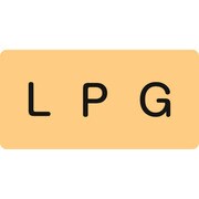 382722 [緑十字 配管識別ステッカー LPG 40×80mm 10枚組 アルミ 英文字入]