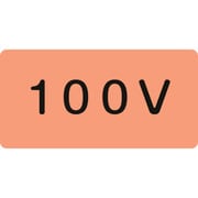 383102 [緑十字 配管識別ステッカー 100V 30×60mm 10枚組 アルミ 英文字入]