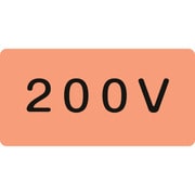 383104 [緑十字 配管識別ステッカー 200V 30×60mm 10枚組 アルミ 英文字入]