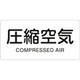 383508 [緑十字 配管識別ステッカー 圧縮空気 30×60mm 10枚組 アルミ 英文字入]