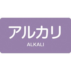 383605 [緑十字 配管識別ステッカー アルカリ 30×60mm 10枚組 アルミ 英文字入]