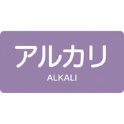 383605 [緑十字 配管識別ステッカー アルカリ 30×60mm 10枚組 アルミ 英文字入]