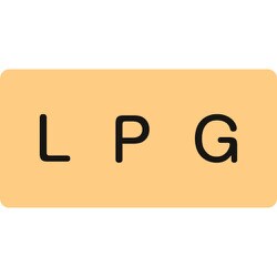 383722 [緑十字 配管識別ステッカー LPG 30×60mm 10枚組 アルミ 英文字入]