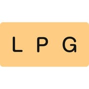 383722 [緑十字 配管識別ステッカー LPG 30×60mm 10枚組 アルミ 英文字入]