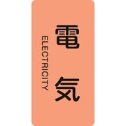 384101 [緑十字 配管識別ステッカー 電気 120×60mm 10枚組 アルミ 英文字入]
