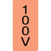 384102 [緑十字 配管識別ステッカー 100V 120×60mm 10枚組 アルミ]