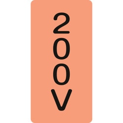 384104 [緑十字 配管識別ステッカー 200V 120×60mm 10枚組 アルミ]