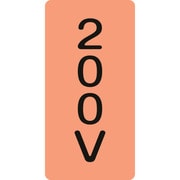 384104 [緑十字 配管識別ステッカー 200V 120×60mm 10枚組 アルミ]