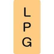 384722 [緑十字 配管識別ステッカー LPG 120×60mm 10枚組 アルミ 英文字入]