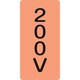 385104 [緑十字 配管識別ステッカー 200V 80×40mm 10枚組 アルミ 英文字入]