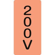 385104 [緑十字 配管識別ステッカー 200V 80×40mm 10枚組 アルミ 英文字入]