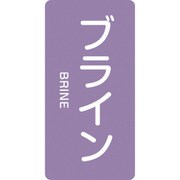 385612 [緑十字 配管識別ステッカー ブライン 80×40mm 10枚組 アルミ 英文字入]