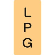 385722 [緑十字 配管識別ステッカー LPG 80×40mm 10枚組 アルミ 英文字入]