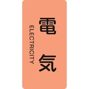 386101 [緑十字 配管識別ステッカー 電気 60×30mm 10枚組 アルミ 英文字入]