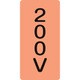 386104 [緑十字 配管識別ステッカー 200V 60×30mm 10枚組 アルミ 英文字入]