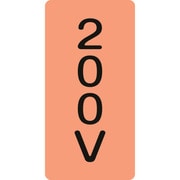 386104 [緑十字 配管識別ステッカー 200V 60×30mm 10枚組 アルミ 英文字入]