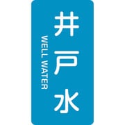 386217 [緑十字 配管識別ステッカー 井戸水 60×30mm 10枚組 アルミ 英文字入]